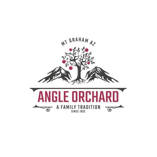 100 year old orchard logo. Design by Mararti