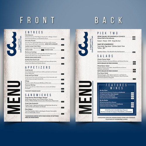 Cripple Creek Menu Design Design réalisé par Estudio Creativo Ve