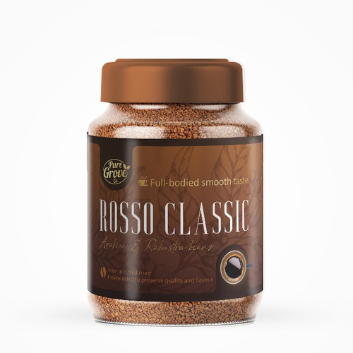 Freeze Dried Coffee Label design Design by Kamilla Oblakova