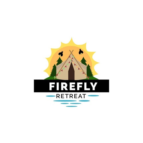 Firefly Retreat. Fun logo inspiring families to explore the outdoors! Design by noviavanessa