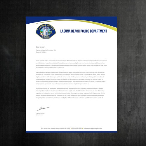Laguna Beach Police Department Stationary Design by Felix SH