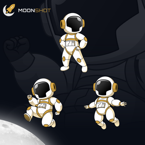 Astronaut Mascot Design for Moonshot Crypto Project Design by ridjam