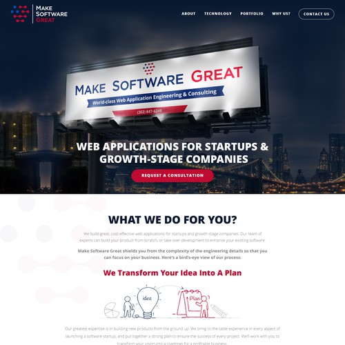 Single-page design (Photoshop) for software development company Design by Jasmin_A