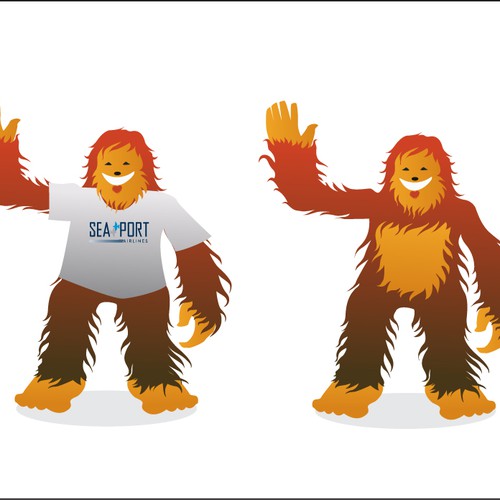 Sasquatch Illustration for SeaPort Airlines Design by Chitrak.srivastava