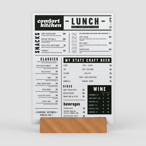 Design a cool new menu for a breakfast & lunch spot in Upstate NY Design by Along99