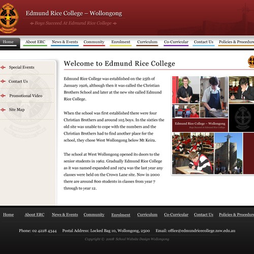 Private School website design front page only Web page design contest