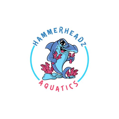 Hammerhead Shark Logo for Custom Salt Water Aquariums and Ocean Coral Farm Company Réalisé par gntkart