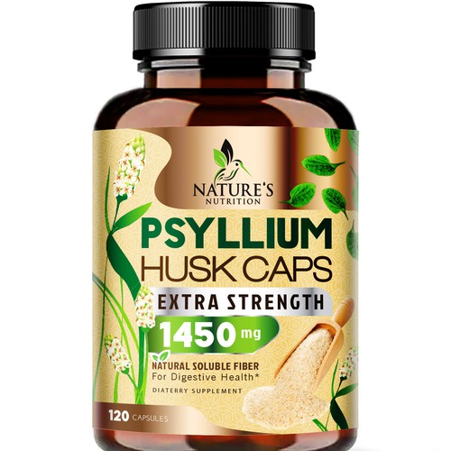 Natural Psyllium Husk Capsules Design needed for Nature's Nutrition Design by agooshe