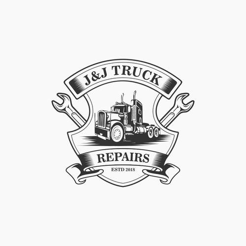 Create the first logo for a truck mechanical repair workshop that has