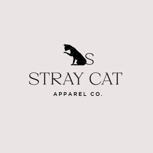 Logo for Stray Cat Apparel Co. - Clothing brand that donates 100% to saving cats! Design by J*U*L
