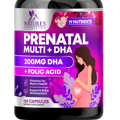 Prenatal Vitamins Label Design needed for Nature's Nutrition Réalisé par rembrandtjurin