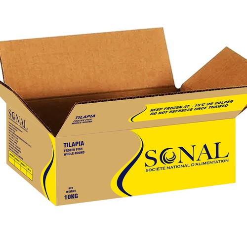 TILAPIA MASTER CARTON WITH YELLOW BACKGROUND Design by HR1982