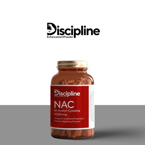 Product logo for discipline enhancing & addiction treatment supplement powder. Design by KabirCreative