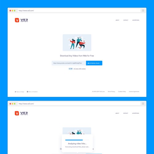 VE3 - Simple Video Downloader Website | Google Style Réalisé par anwar.uiux