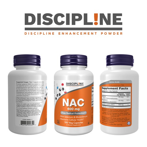 Product logo for discipline enhancing & addiction treatment supplement powder. Design by eonesh