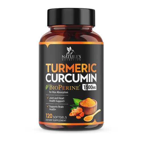 Nature's Nutrition - Needs a Colorful Turmeric Product Label Design by UniqueHub