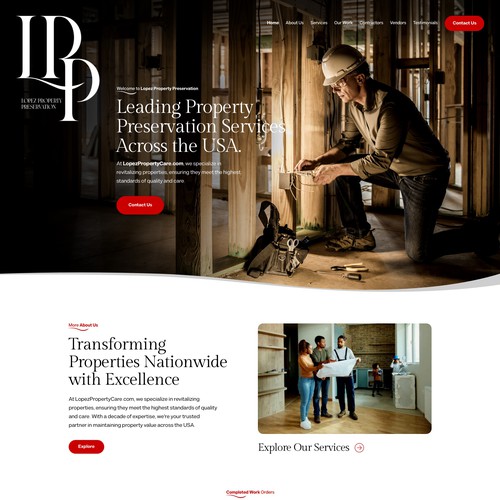 Design a Modern Property Preservation Website Company Design by keilaMaria