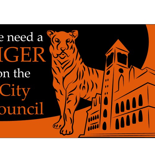 Elect a Tiger to Cambridge (MA) City Council/ Send a tiger to city hall Design von AMPI.design