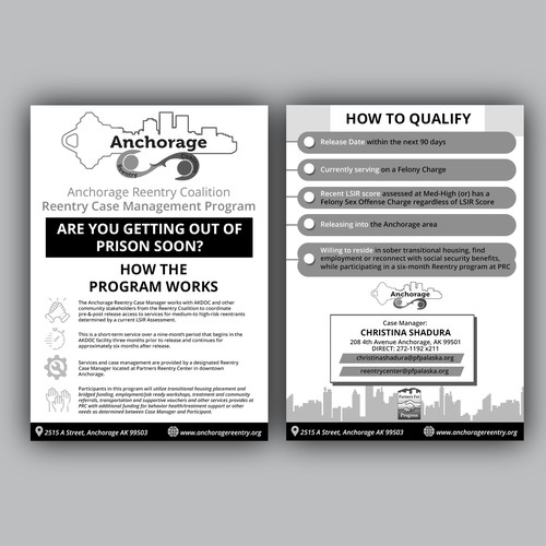 An engaging flyer for a prisoner reentry program Diseño de allMarv