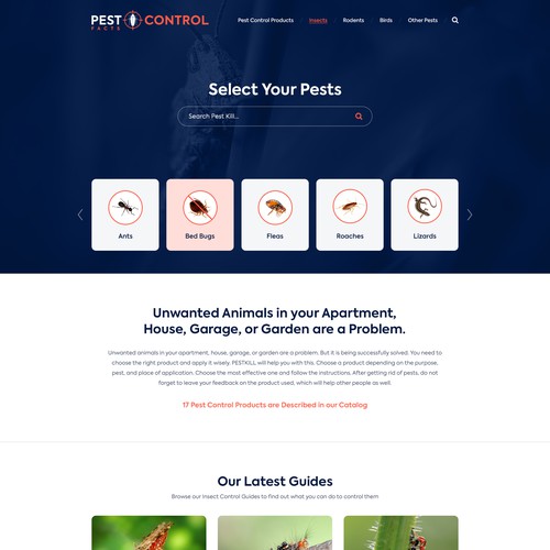 Exciting and fun web design for pest control website Design by TorToi