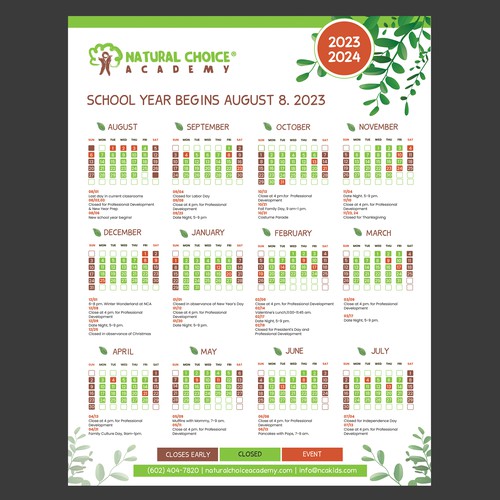 Designs | Earthy school calendar | Postcard, flyer or print contest