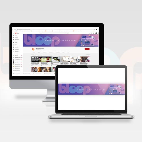 YouTube channel art for an animation channel Design by Girings Studio