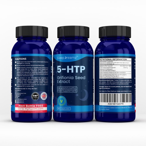 Sleep Supplement Label Design for Global Sleep Brand Design by CUPEDIUM