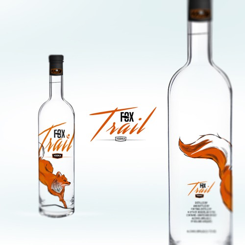Create a vodka label for Fox Trail Distillery Diseño de Neographika
