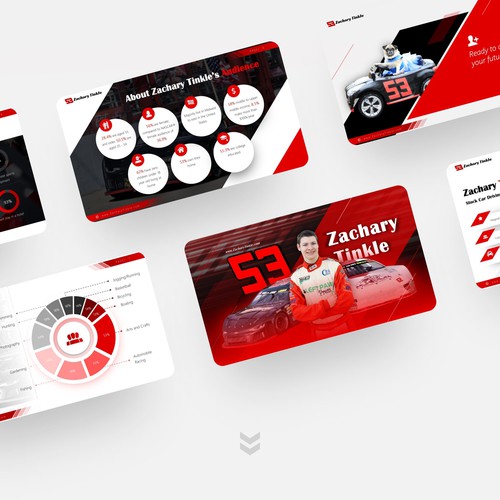 Create magnanimous presentation for up and coming race car driver Design von dyadyaa