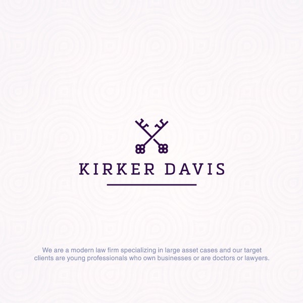 Modern key design for a law firm.