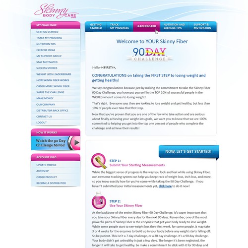 Create the next website design for Skinny Fiber 90 Day Weight Loss Challenge デザイン by grafixd