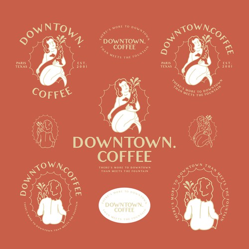 Vintage, Retro Iconic design with an artistic flare for Downtown Paris, TX Coffee House Design por plyland