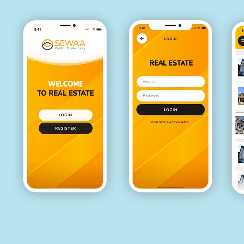Property Rental App needs UI/UX designs Design by Dexim
