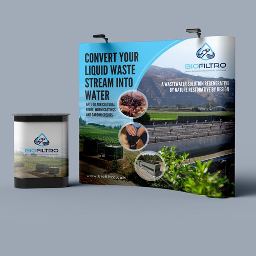 Design a Clean Trade Show Backdrop/Podium for a Regenerative Agriculture/Wastewater Company Design by 99kreative