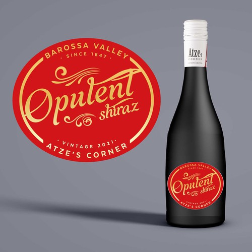 Wine label design. Change suggestions for existing front label. Design by Designer Group