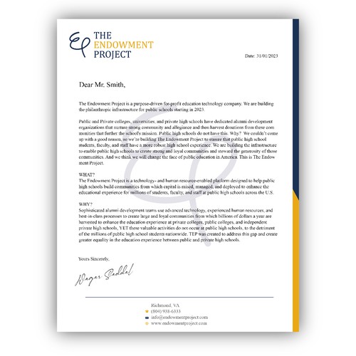 Clean, simple note design, The Endowment Project Design by irDesignx