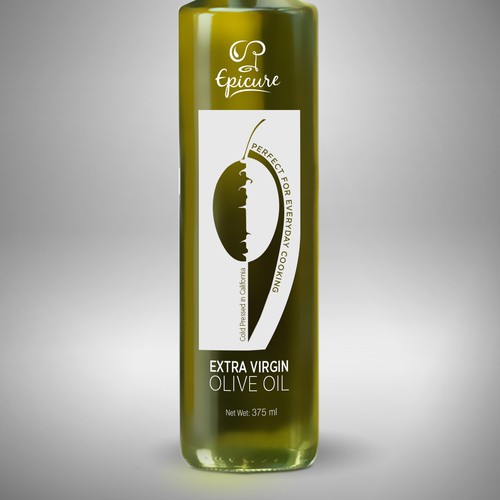 Epicure Olive Oil label Design Design by GRAFANNA Packaging
