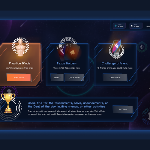 Blockchain Poker Dapp UI Design Design por Yokha Shilin