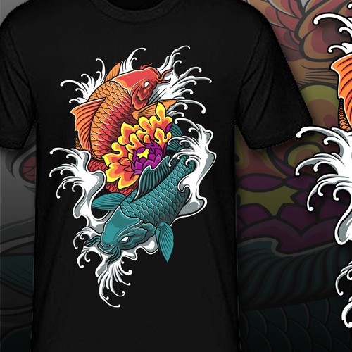 Koi Fish T-Shirt Design