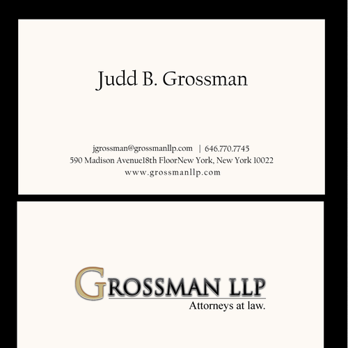 Help Grossman LLP with a new stationery Design by f.inspiration