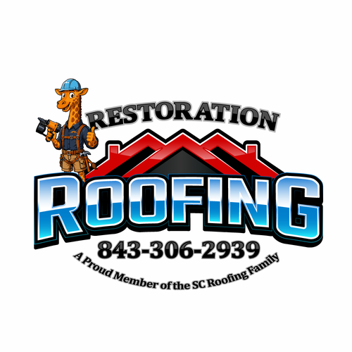 "Restoration Roofing -Jerry Giraffe Logo" winning Logo & brand identity pack