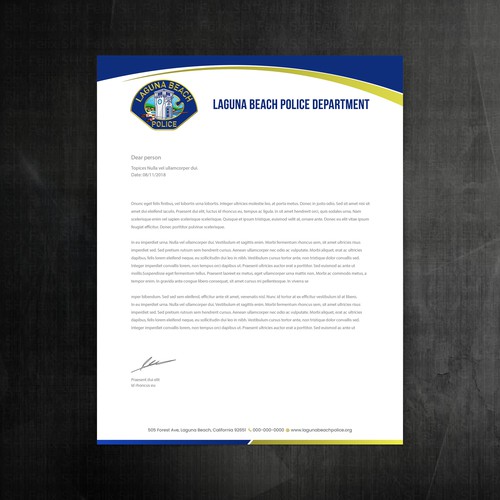 Laguna Beach Police Department Stationary Design by Felix SH