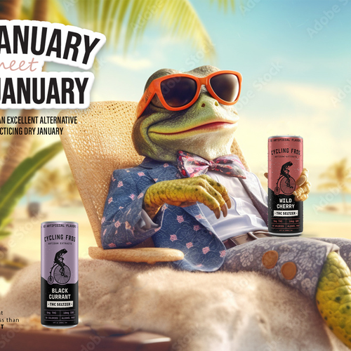 Create a 'Dry January meets High January' poster.  Have Fun, Be Creative, Open to all suggestions. Design by karundesigns