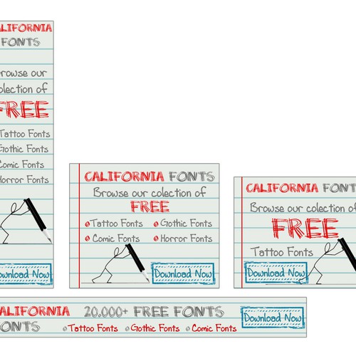 California Fonts needs Banner ads Ontwerp door ConceptAlley