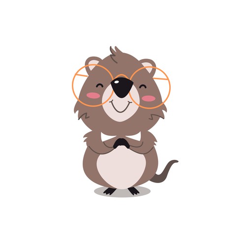 Quokka (the happiest animal in the world) mascot for AI powered wellness app Design by majavillosa