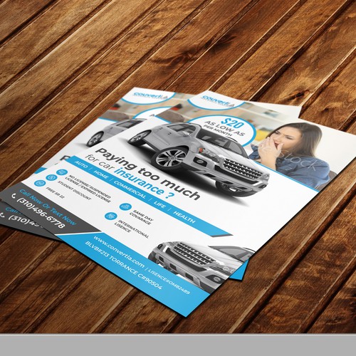 Auto Insurance Flyer( English and Spanish ) Design by idea@Dotcom