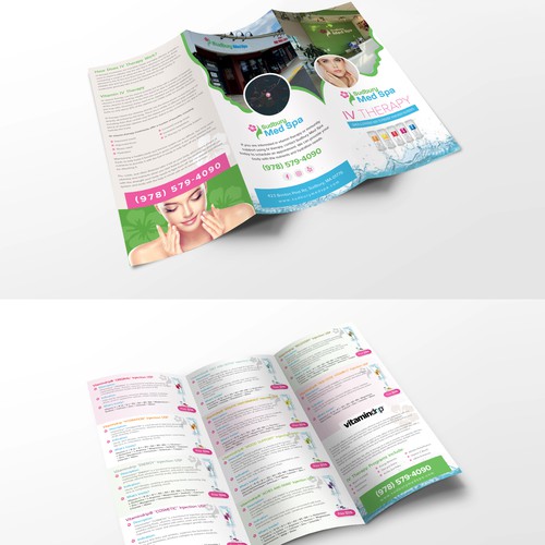 Design a brochure for IV Therapy at Sudbury Med Spa, FULL CONTENT PROVIDED Design by mou*7