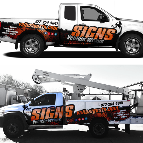 Create Professional and modern looking Partial vehicle wrap for Sign Company Design by DVKstudio™