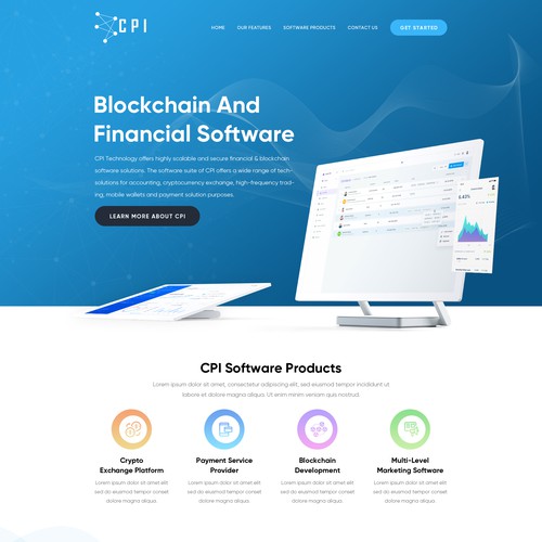 Website for software and marketing company with huge experience in crypto and finance Design by OMGuys™