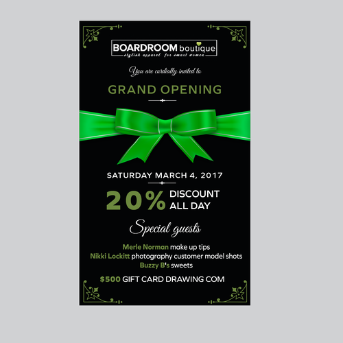 Boutique grand opening invitation Card or invitation contest